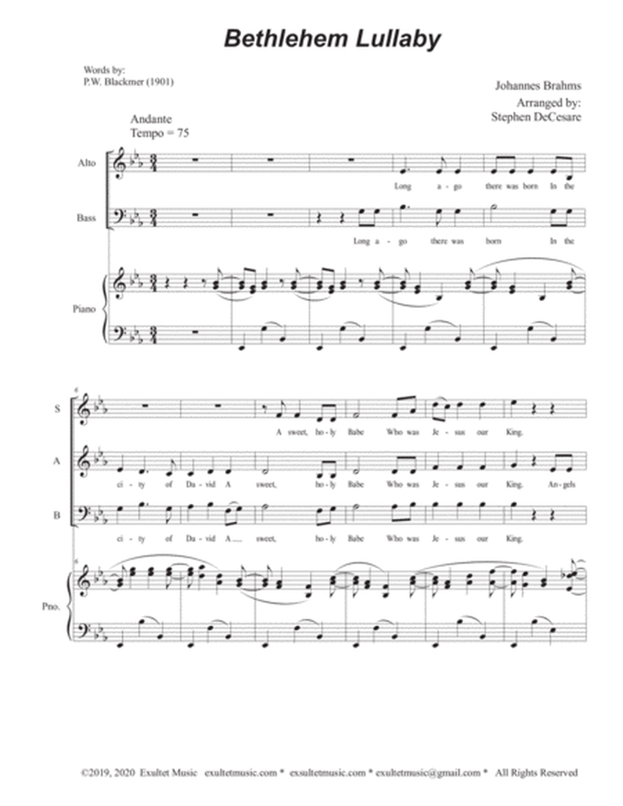 Bethlehem Lullaby (Vocal Trio - (SAB) image number null