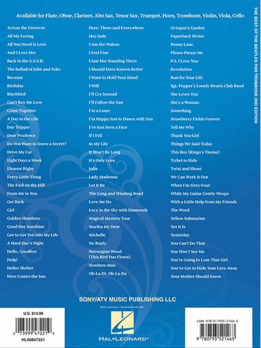 Best of The Beatles - Trombone Trombone Solo scores gallery preview page 2