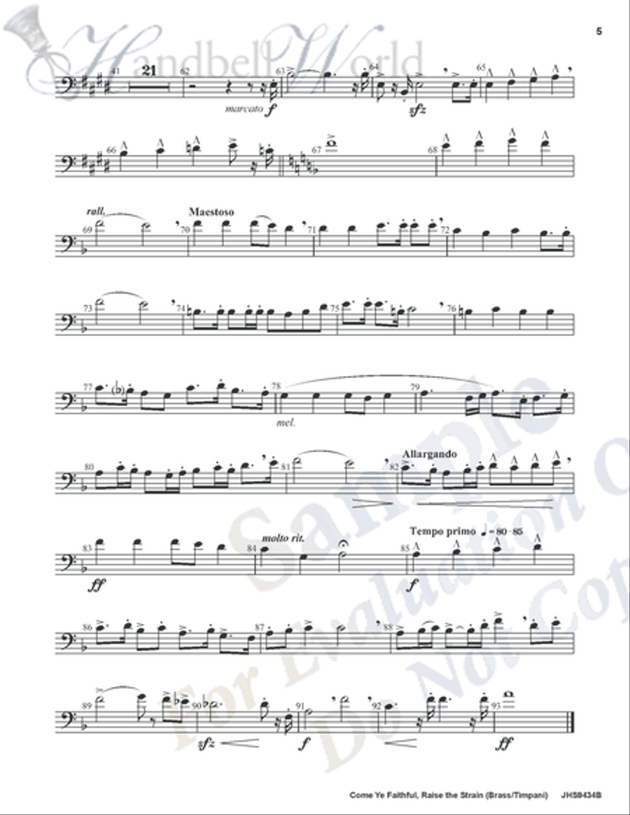 Come Ye Faithful Raise the Strain 5-Octaves scores gallery preview page 5