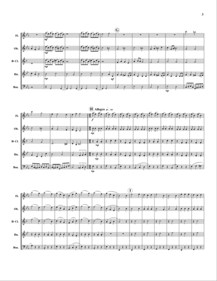 Nursery Rhyme Medley Woodwind Quintet scores gallery preview page 3