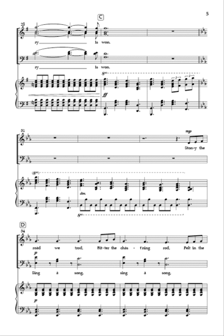 Lift Every Voice and Sing Divisi scores gallery preview page 5