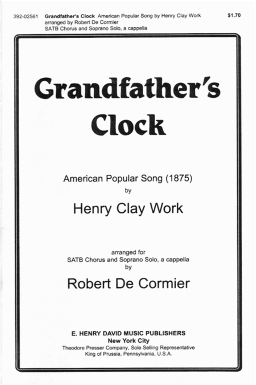 Grandfather's Clock 4-Part scores gallery preview page 1