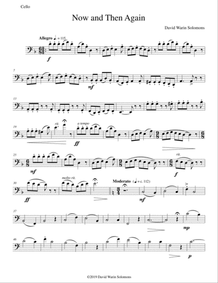 Now and then again for cello and guitar String Duet scores gallery preview page 6