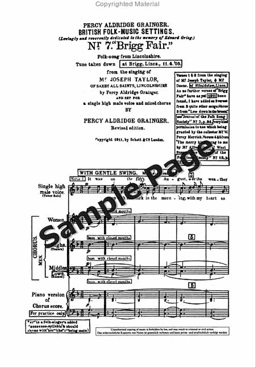 Grainger Brigg Fair Satbb Chor Mixed Choir scores gallery preview page 4