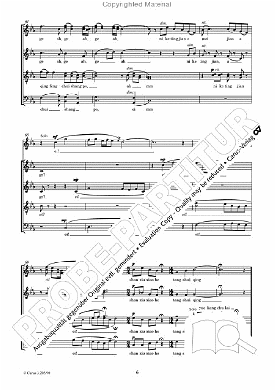 Water Flowing in the Brook (Xiao he tang shui) SSAATTBB scores gallery preview page 7