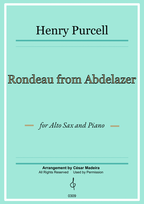 Book cover for Rondeau from Abdelazer - Alto Sax and Piano (Full Score and Parts)