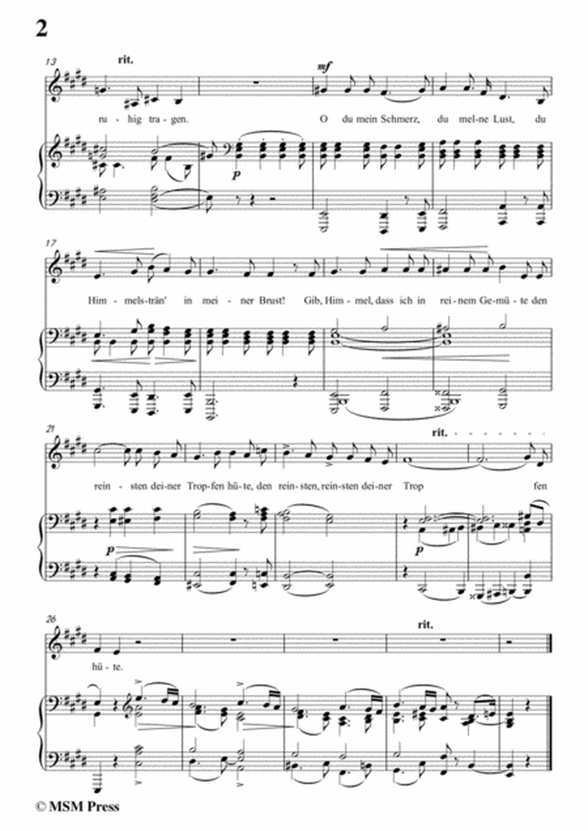 Schumann-Der Himmel hat eine träne geweint,in E Major,for Voice and Piano image number null