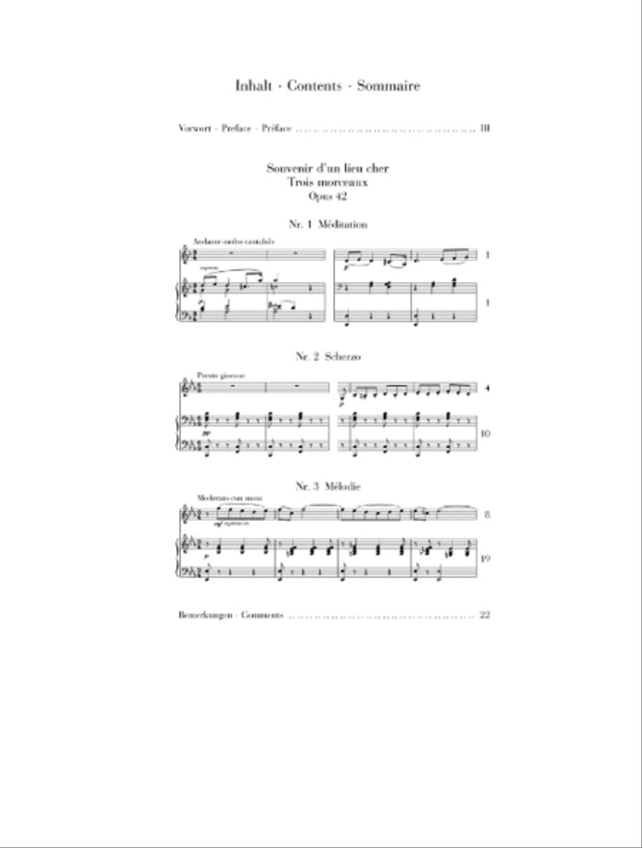 Souvenir D'un Lieu Cher, Op. 42 Violin Solo scores gallery preview page 2