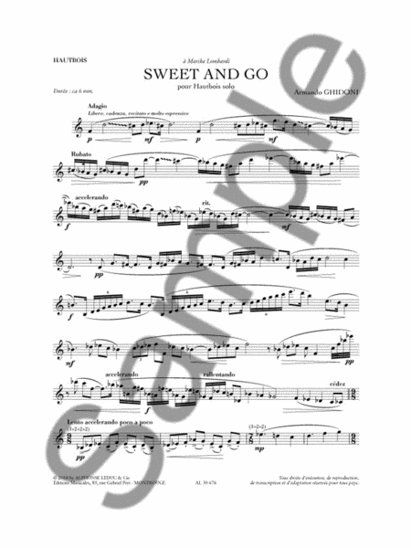 Sweet And Go (oboe)