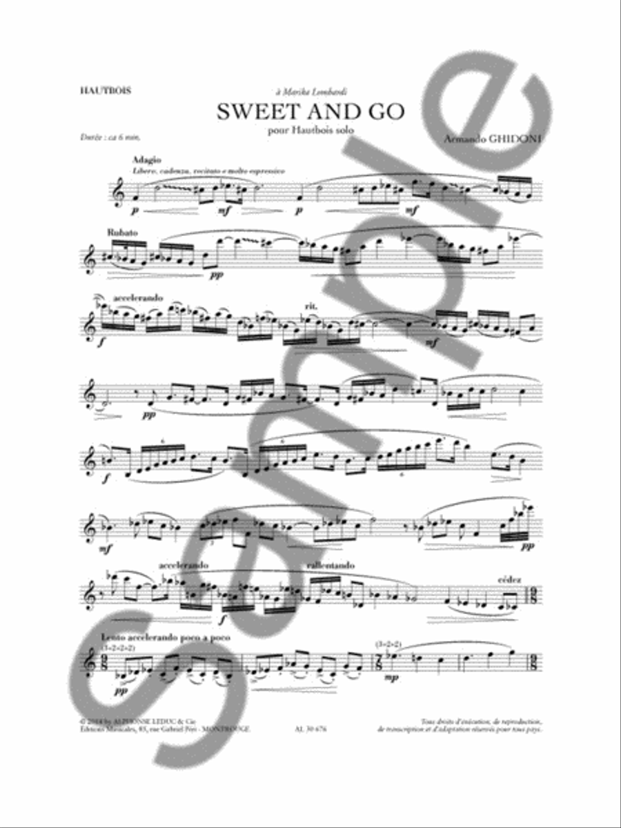 Sweet And Go (oboe) Sweet And Go (oboe) Oboe Solo scores gallery preview page 2