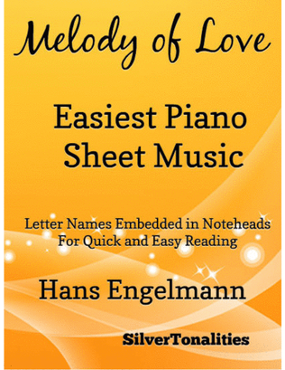 Book cover for Melody of Love Easiest Piano Sheet Music