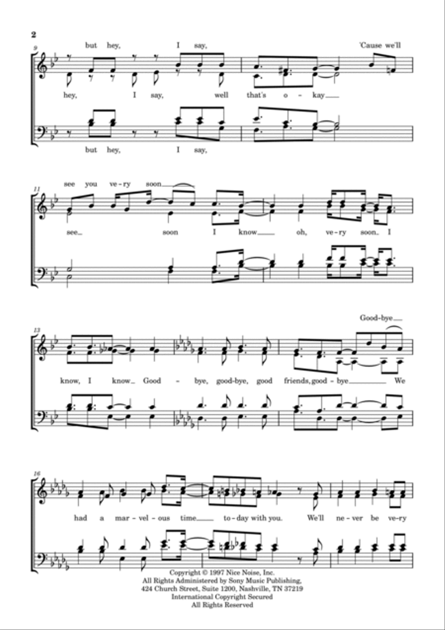 The Goodbye Song 4-Part scores gallery preview page 2
