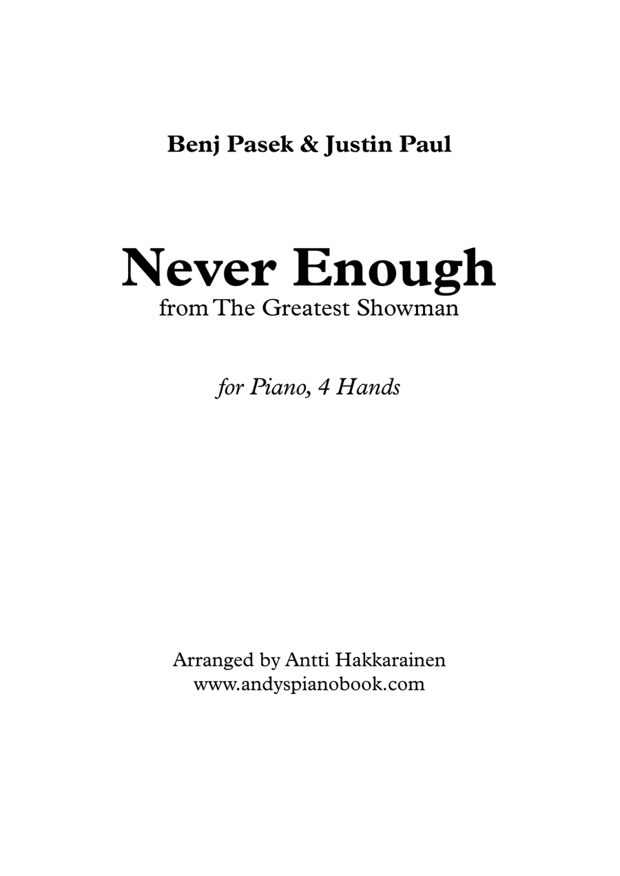 Never Enough 1 Piano, 4-Hands scores gallery preview page 1