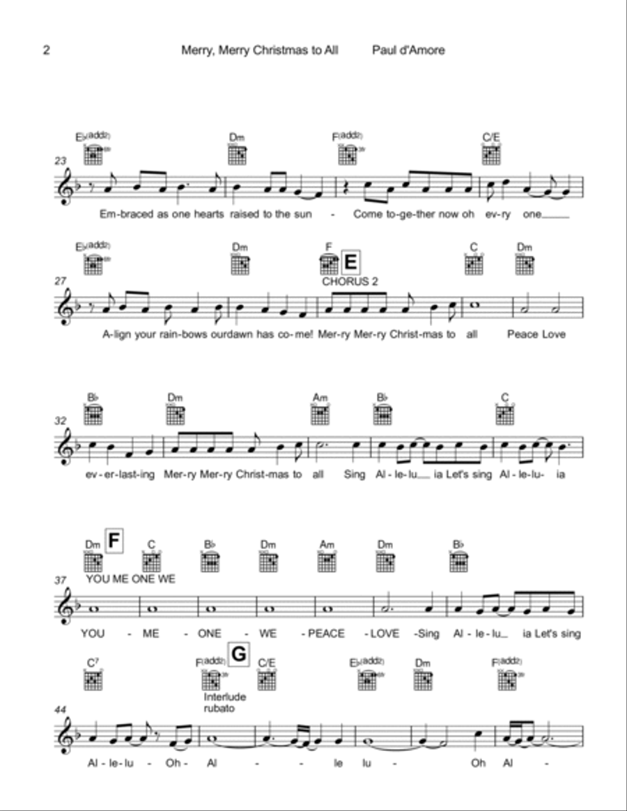 Merry, Merry Christmas To All(YOU ME ONE WE) Choir scores gallery preview page 4