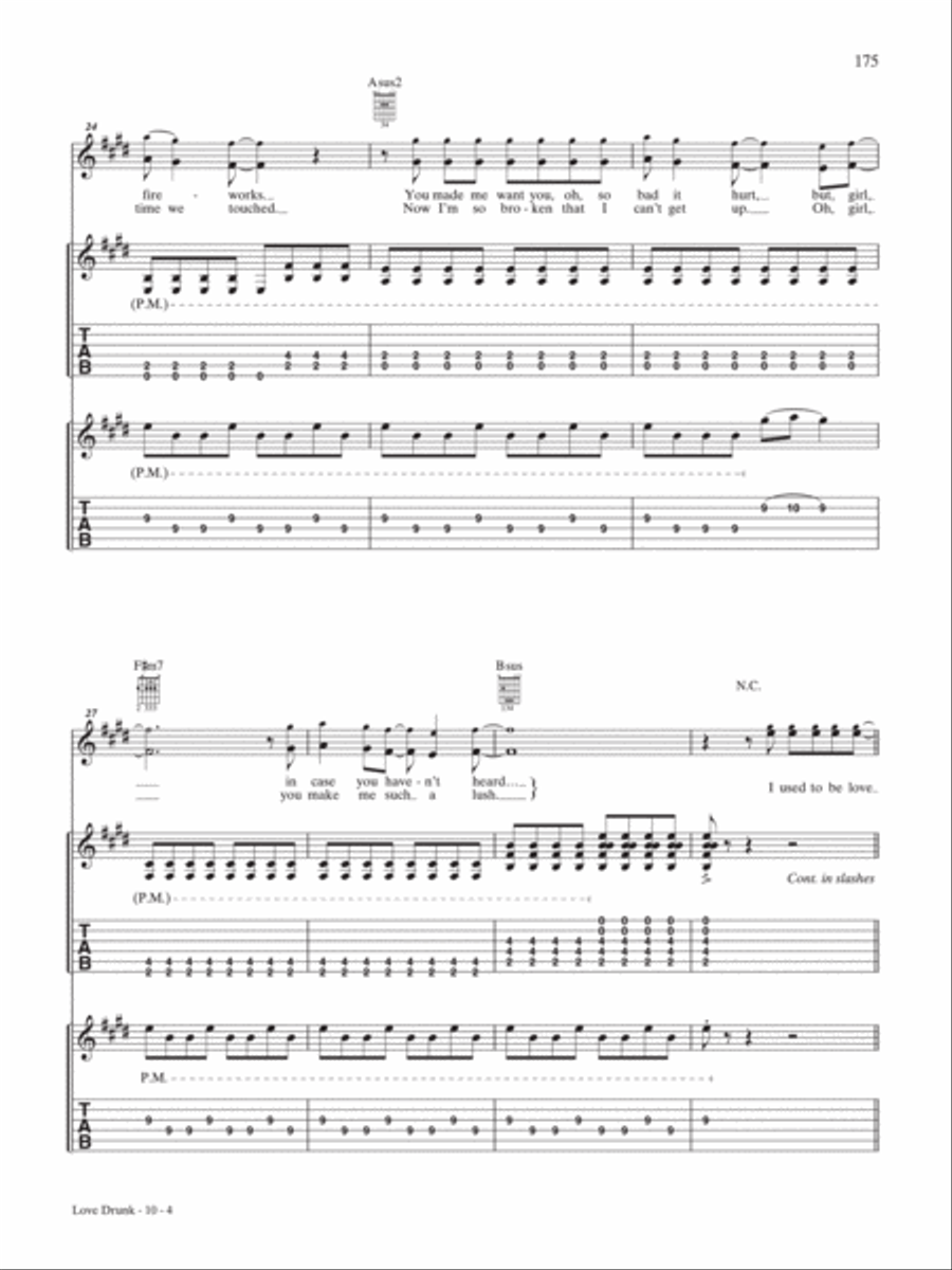 Love Drunk Guitar Tablature scores gallery preview page 4