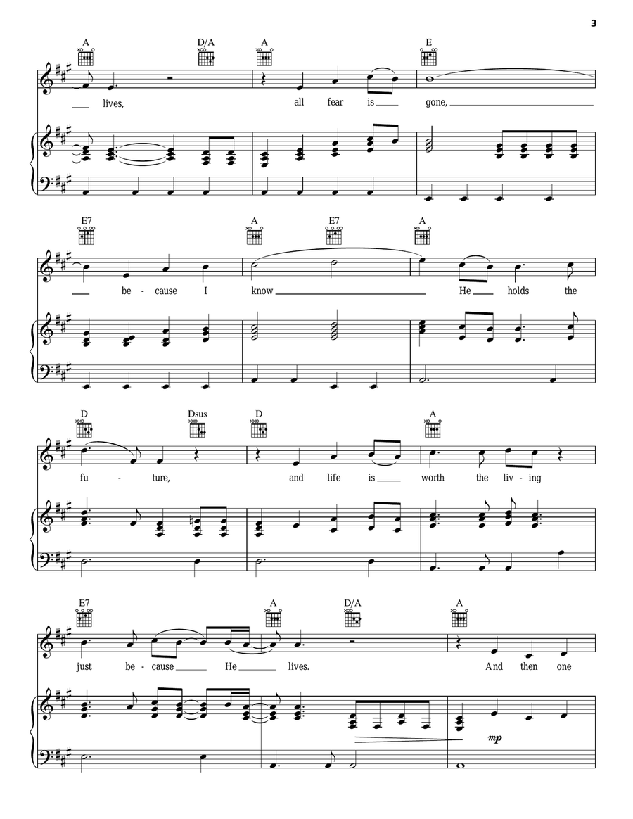 Because He Lives Guitar scores gallery preview page 3