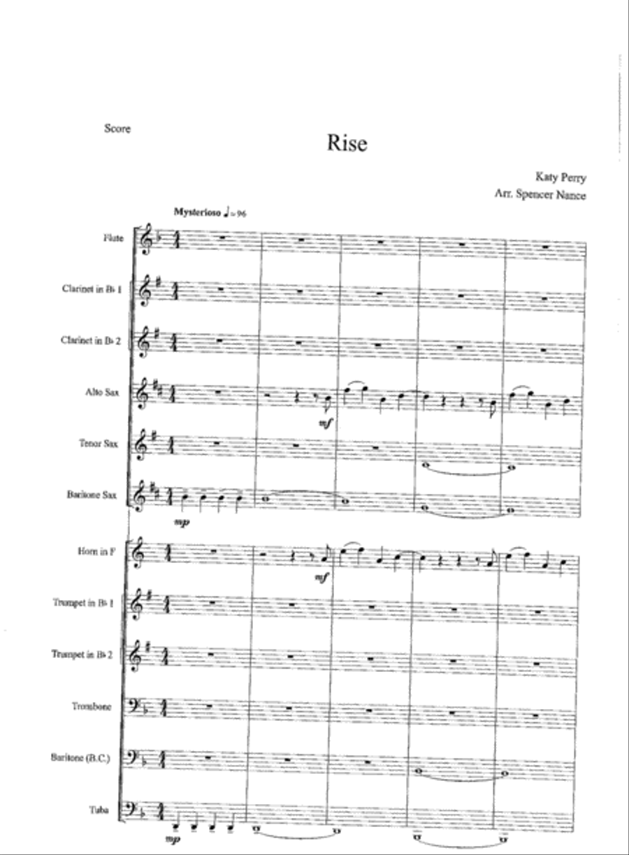 Rise Marching Band scores gallery preview page 1