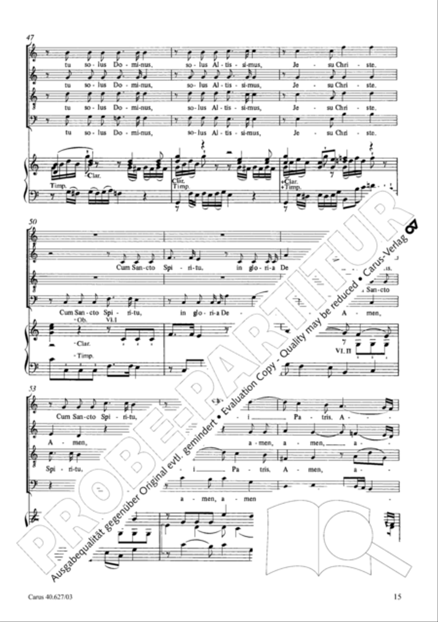 Mass in C Major 4-Part scores gallery preview page 16