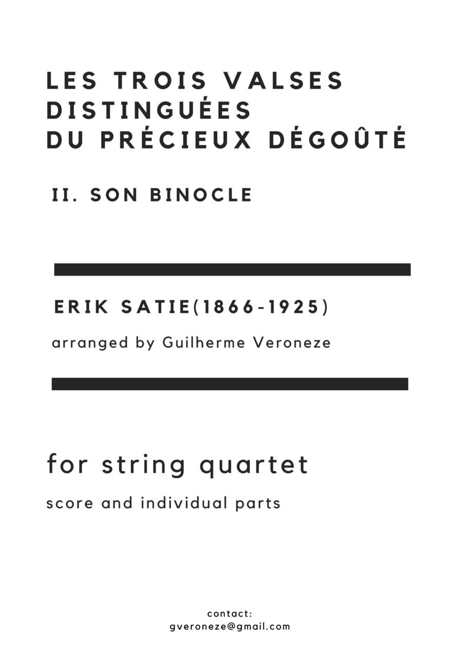 Les trois valses distinguées du précieux dégoûté. II. Son Binocle String Quartet scores gallery preview page 1