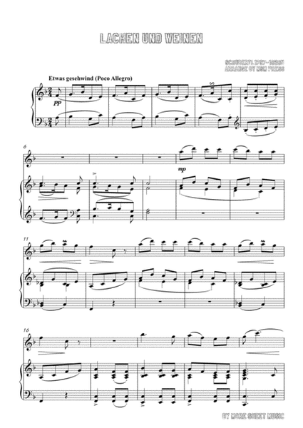 Schubert-Lachen und Weinen,for Violin and Piano image number null