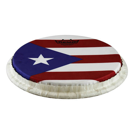 Bongo Drumhead, Tucked, 8.5“, Skyndeep, ”puerto Rican Flag“ Graphic