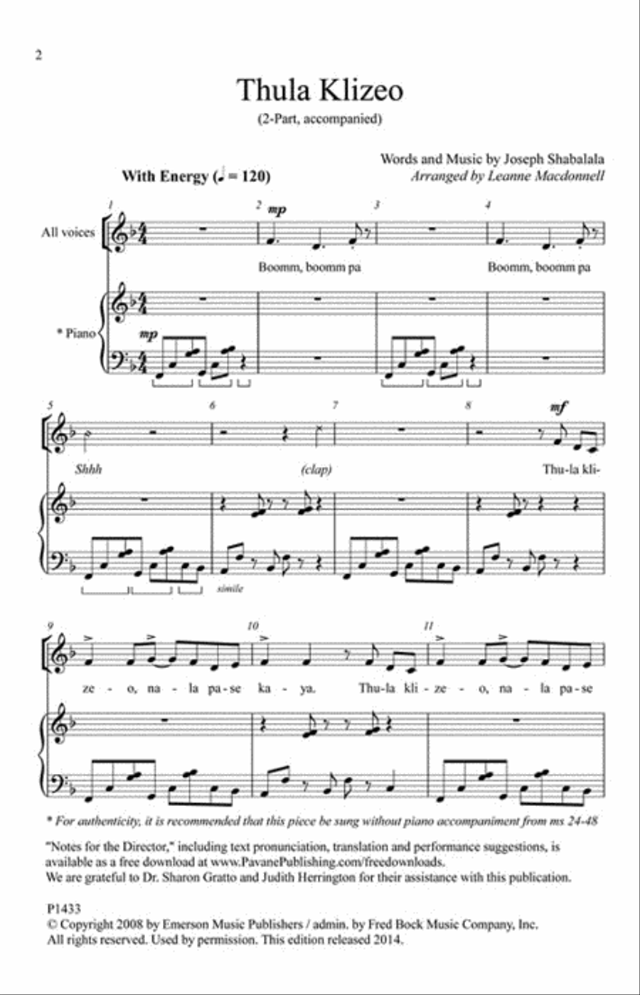 Thula Klizeo 2-Part scores gallery preview page 2