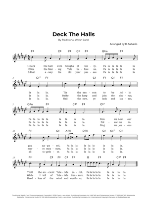 Book cover for Deck The Halls (Key of F-Sharp Major)