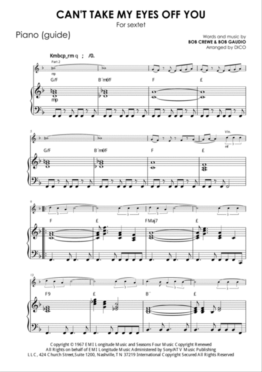 Can't Take My Eyes Off Of You Piano scores gallery preview page 2