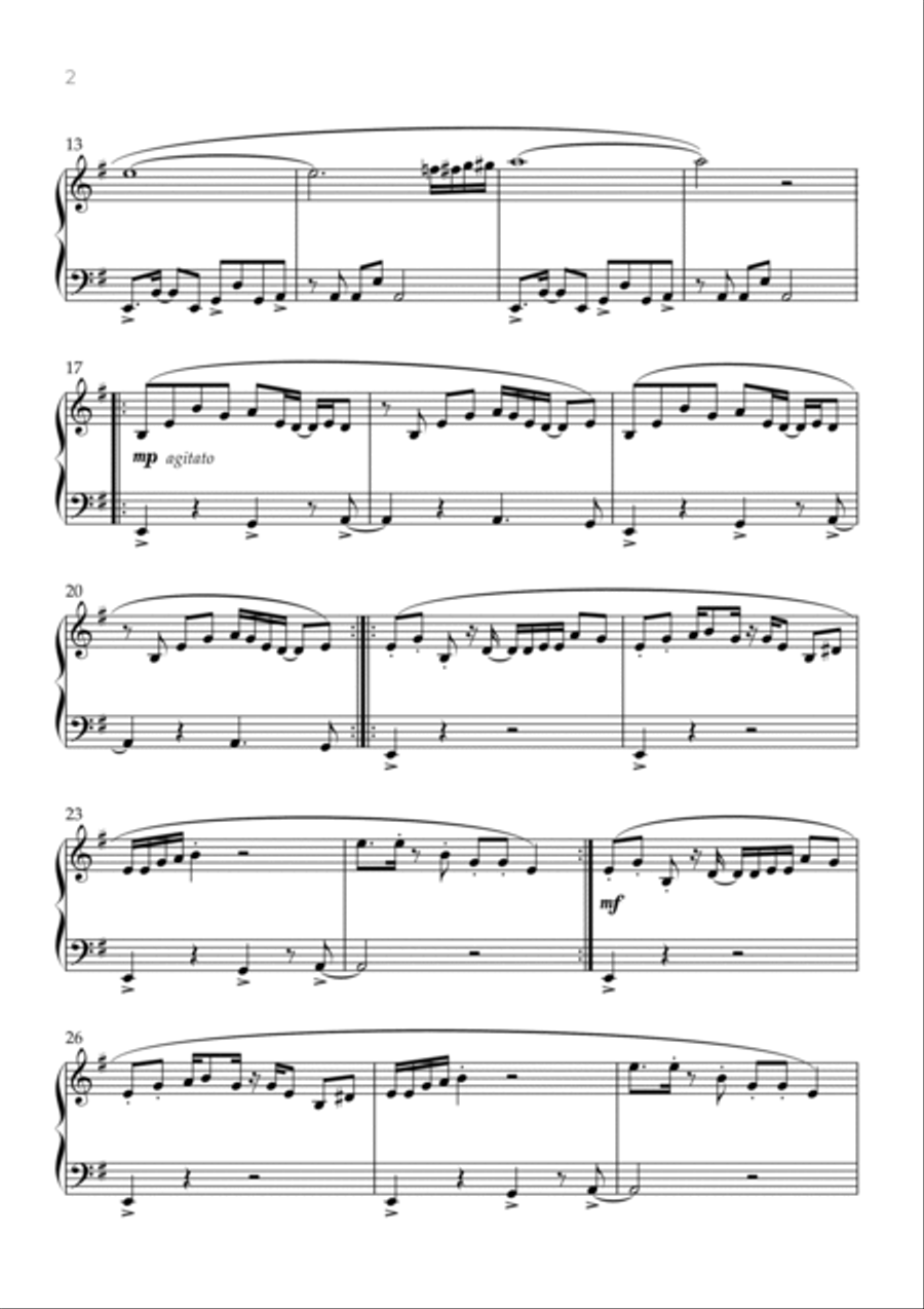 Death By Glamour Easy Piano scores gallery preview page 2
