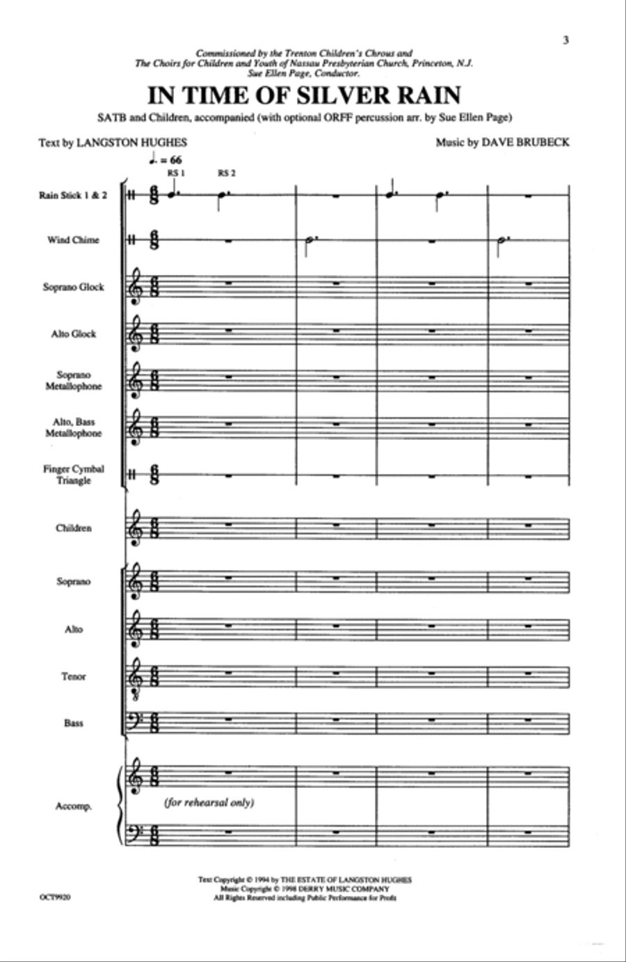 In Time of Silver Rain 4-Part scores gallery preview page 2