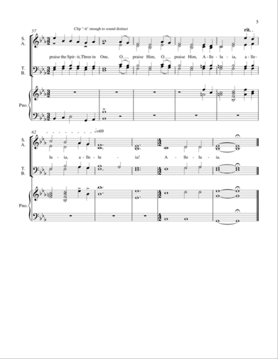 All Creatures of Our God and King - for choir and piano 4-Part scores gallery preview page 5