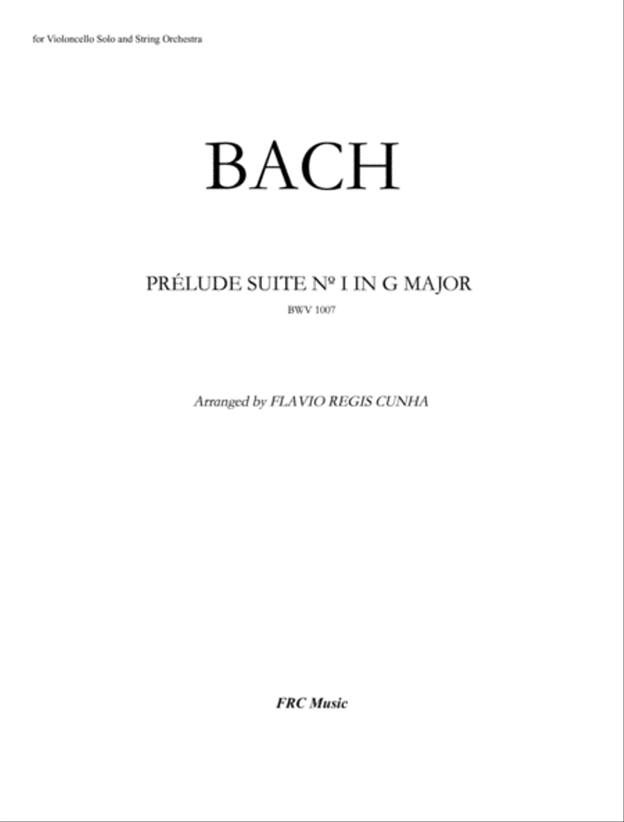 Prélude Suite Nº 1 in G Major (BWV 1007) for Cello Solo and String Orchestra String Orchestra scores gallery preview page 2