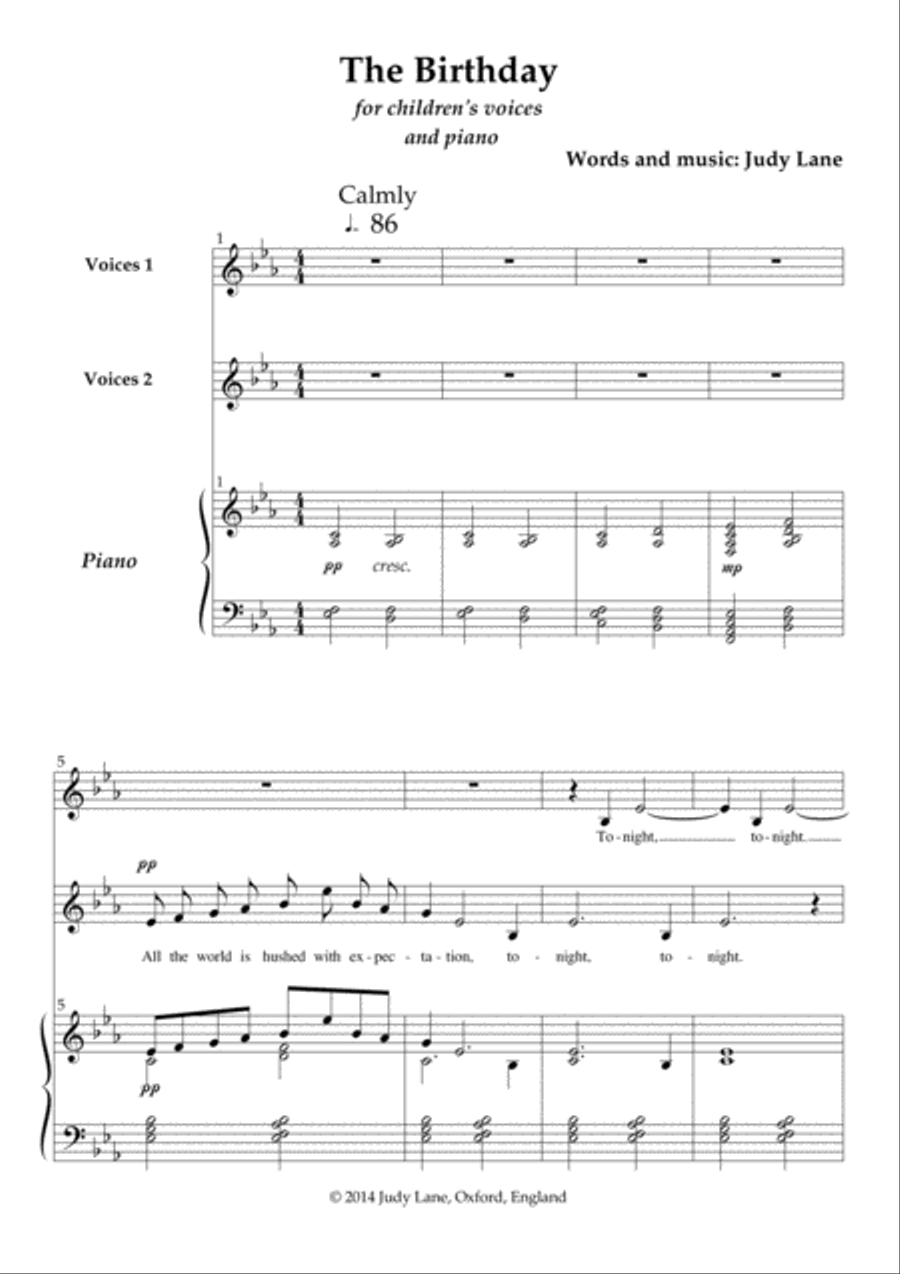 The Birthday - A Christmas song for children 2-Part scores gallery preview page 3