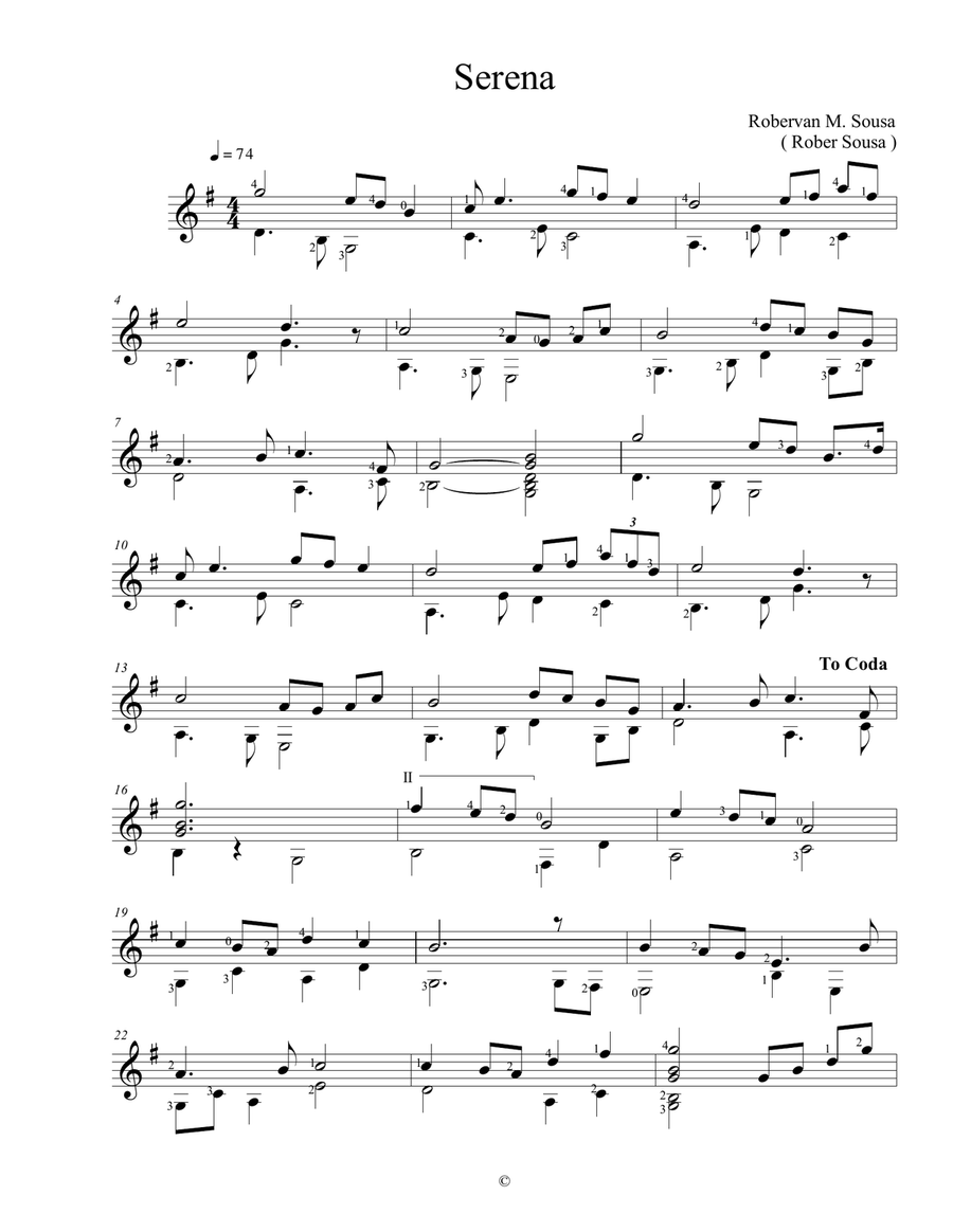 Serena Acoustic Guitar scores gallery preview page 1