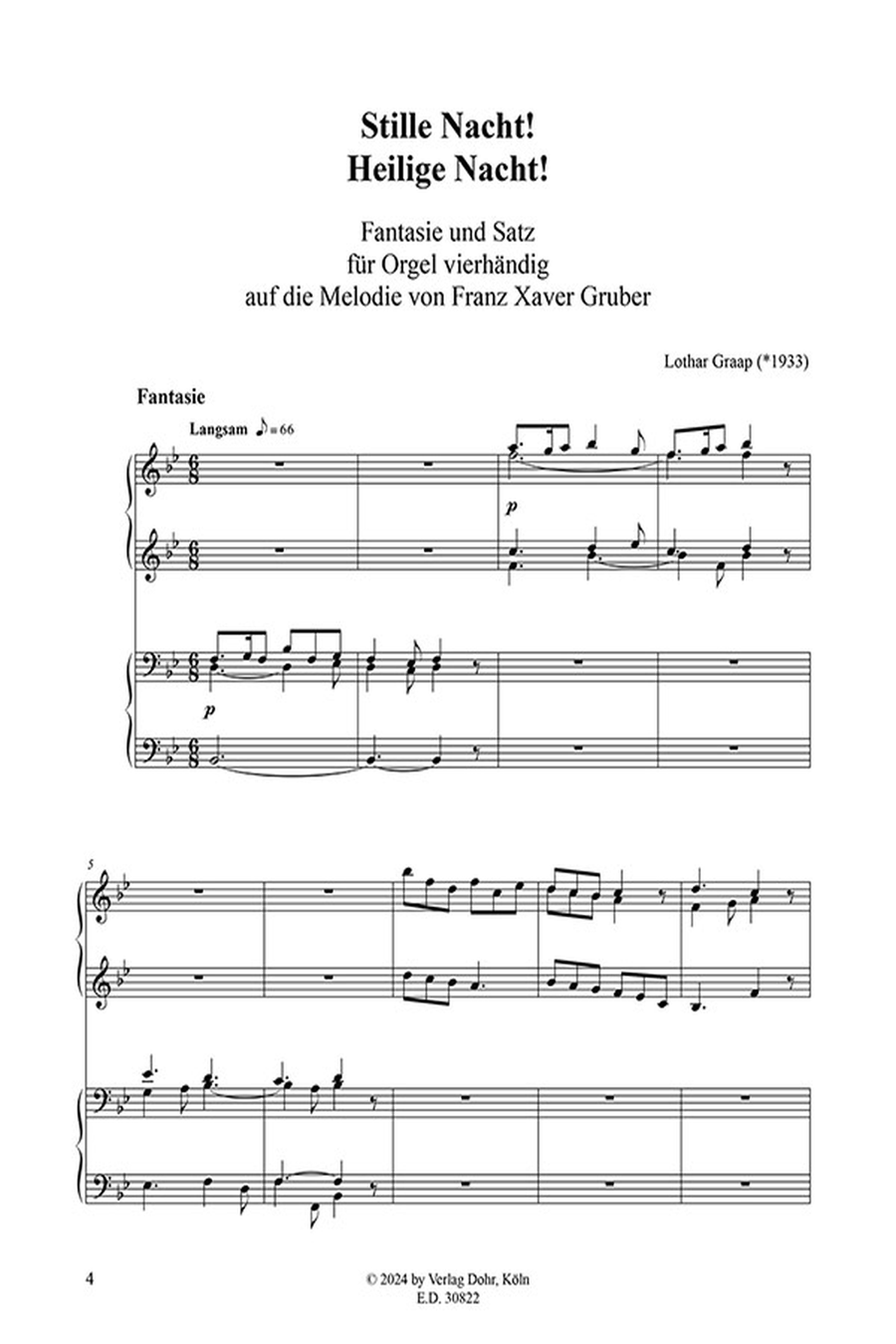 Stille Nacht! Heilige Nacht! für Orgel vierhändig -Fantasia und Satz über die Melodie von Franz Xaver Gruber- Score scores gallery preview page 2