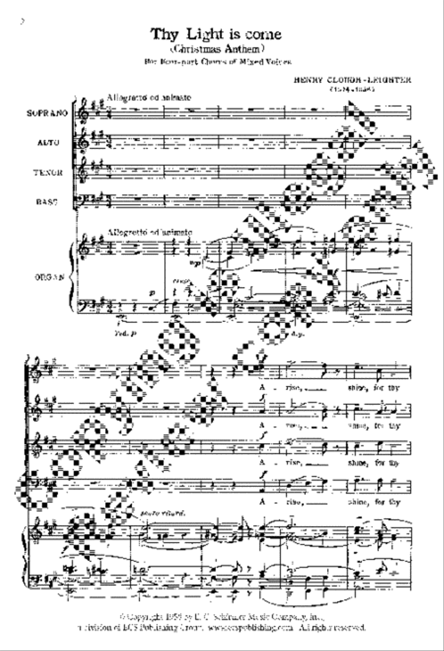 Thy Light is come 4-Part scores gallery preview page 2