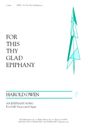 Book cover for For This Thy Glad Epiphany