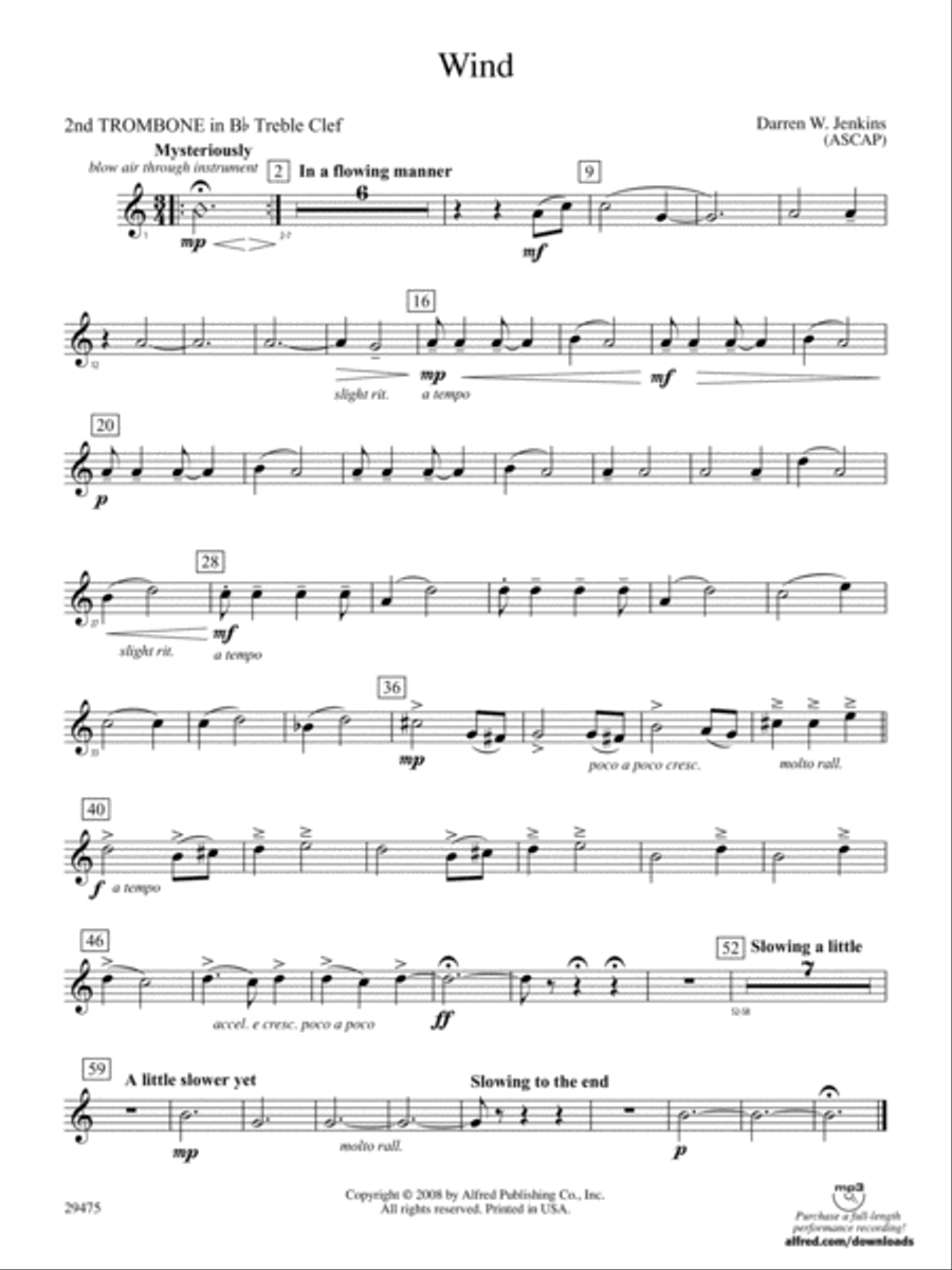 Wind: (World Part) 2nd B-flat Trombone T.C. Concert Band scores gallery preview page 1