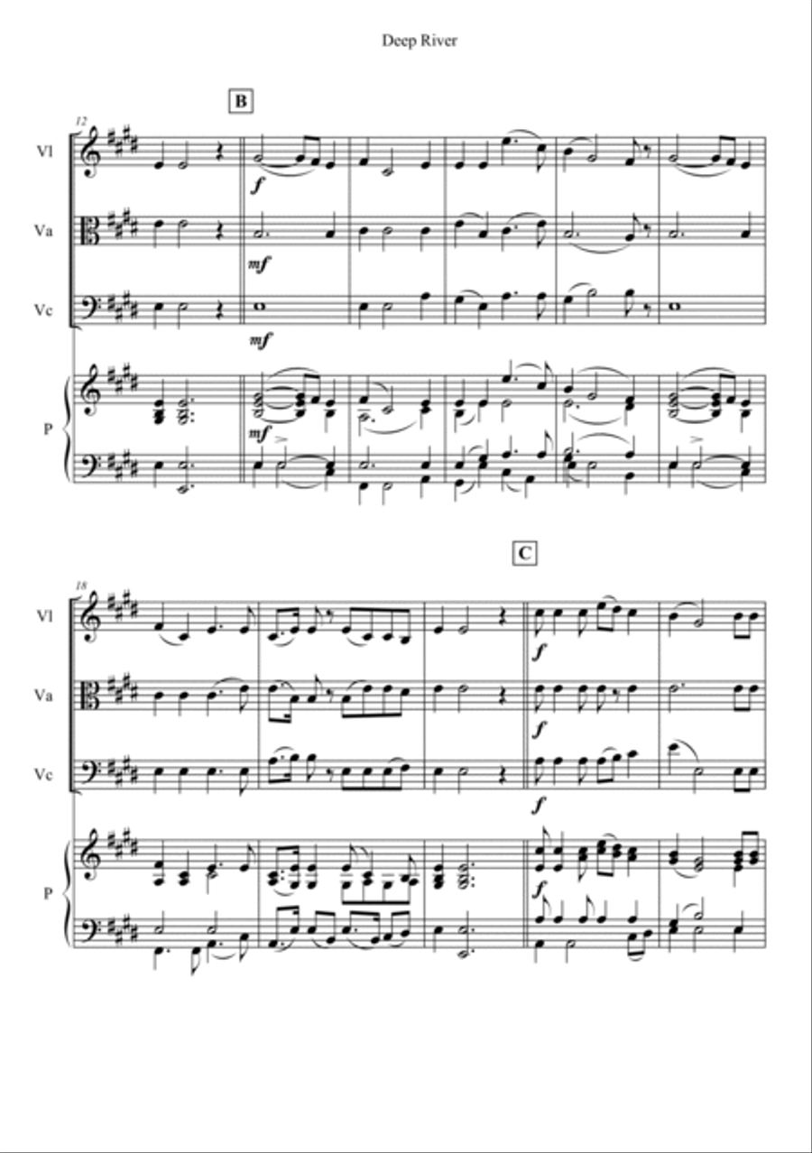 Deep River Piano Quartet scores gallery preview page 2