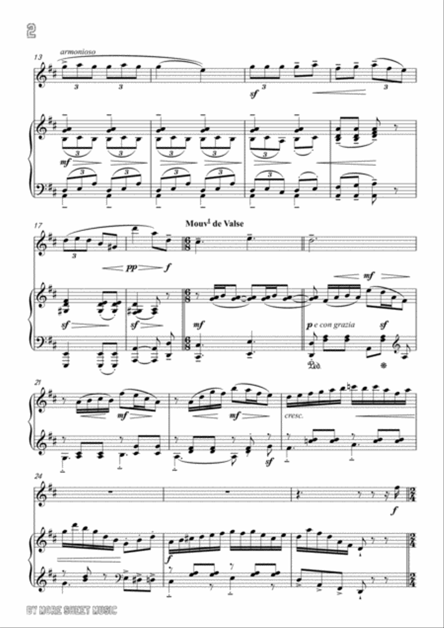 Chabrier-Ballade des gros dindons,for Flute and Piano Flute scores gallery preview page 4