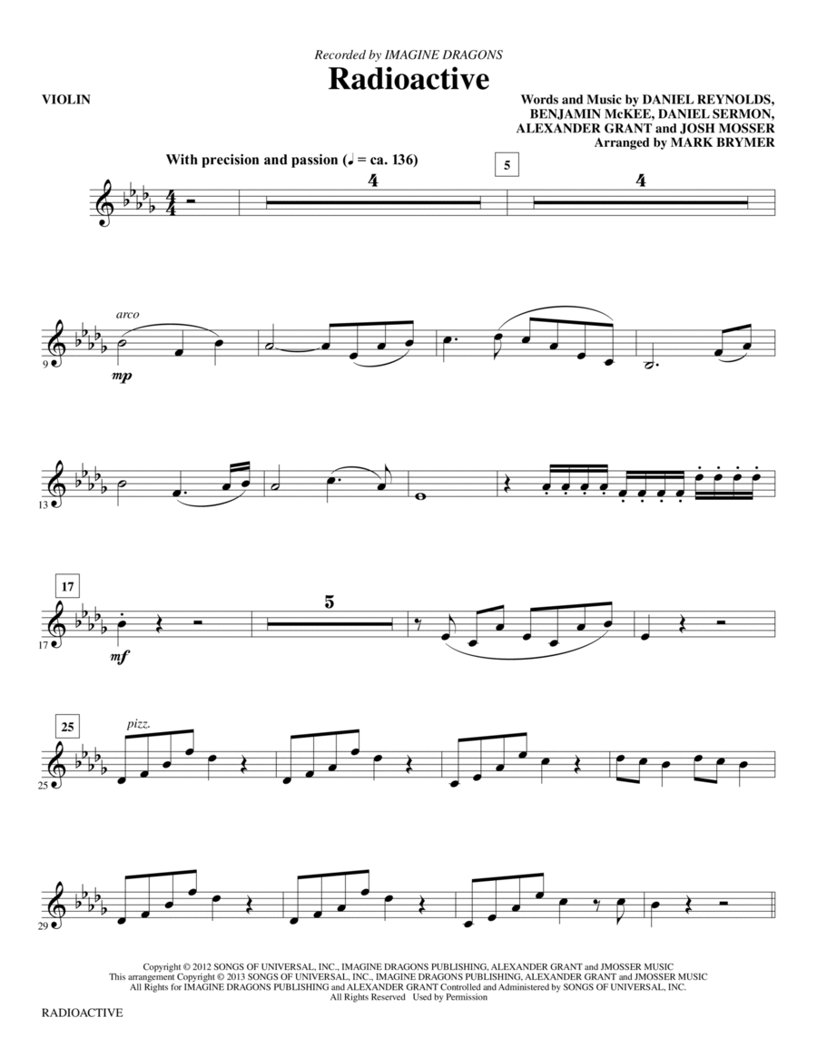 Radioactive - Violin Choir scores gallery preview page 1