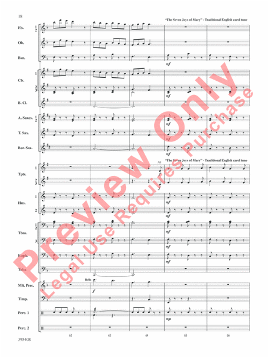 Carols from the British Isles Concert Band scores gallery preview page 19
