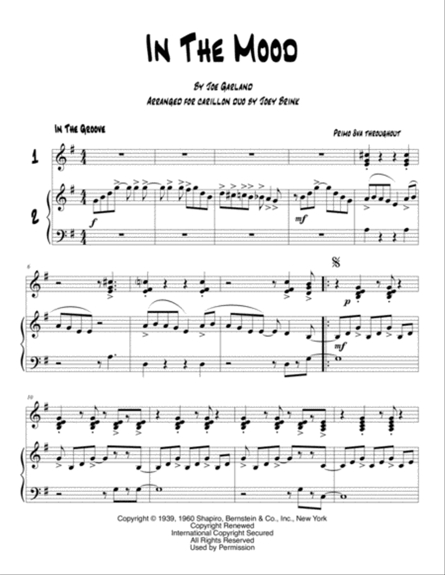 In The Mood Glockenspiel scores gallery preview page 1