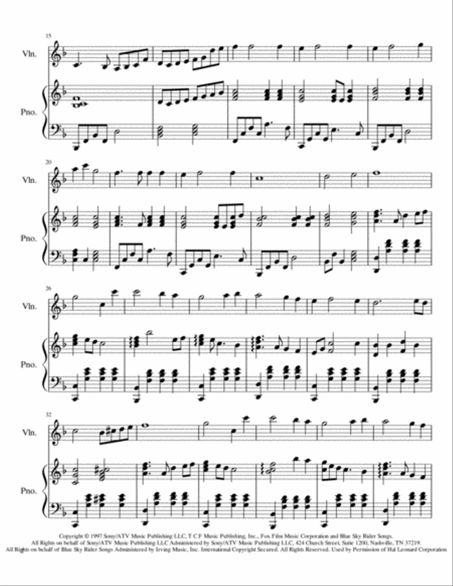 My Heart Will Go On (Love Theme from Titanic) Violin Solo scores gallery preview page 2