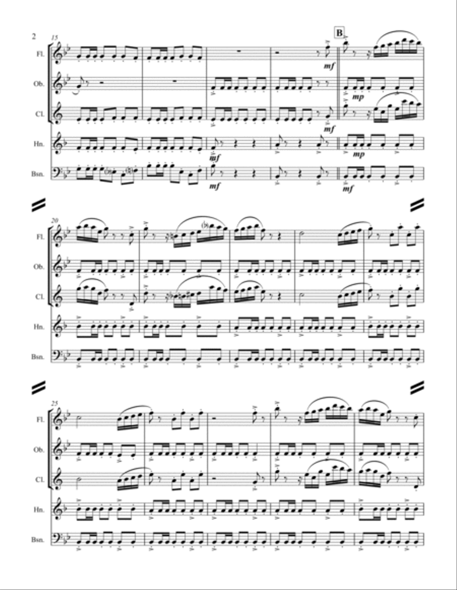 Tchaikovsky – Danse Espagnole (Spanish Dance) from Swan Lake (for Woodwind Quintet) Woodwind Quintet scores gallery preview page 3