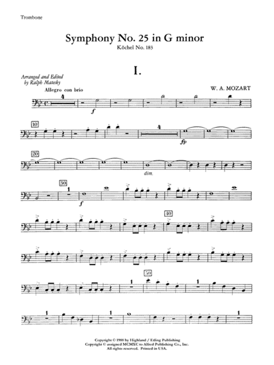 Mozart's Symphony No. 25 in G Minor, 1st & 2nd Movements: 1st Trombone