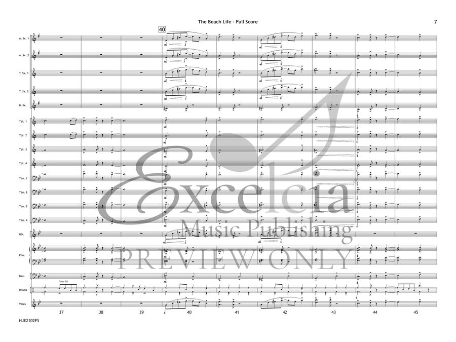 The Beach Life (Score) Jazz Ensemble scores gallery preview page 8