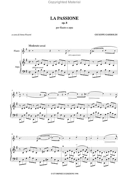 La Passione Op. 8 for Flute and Harp