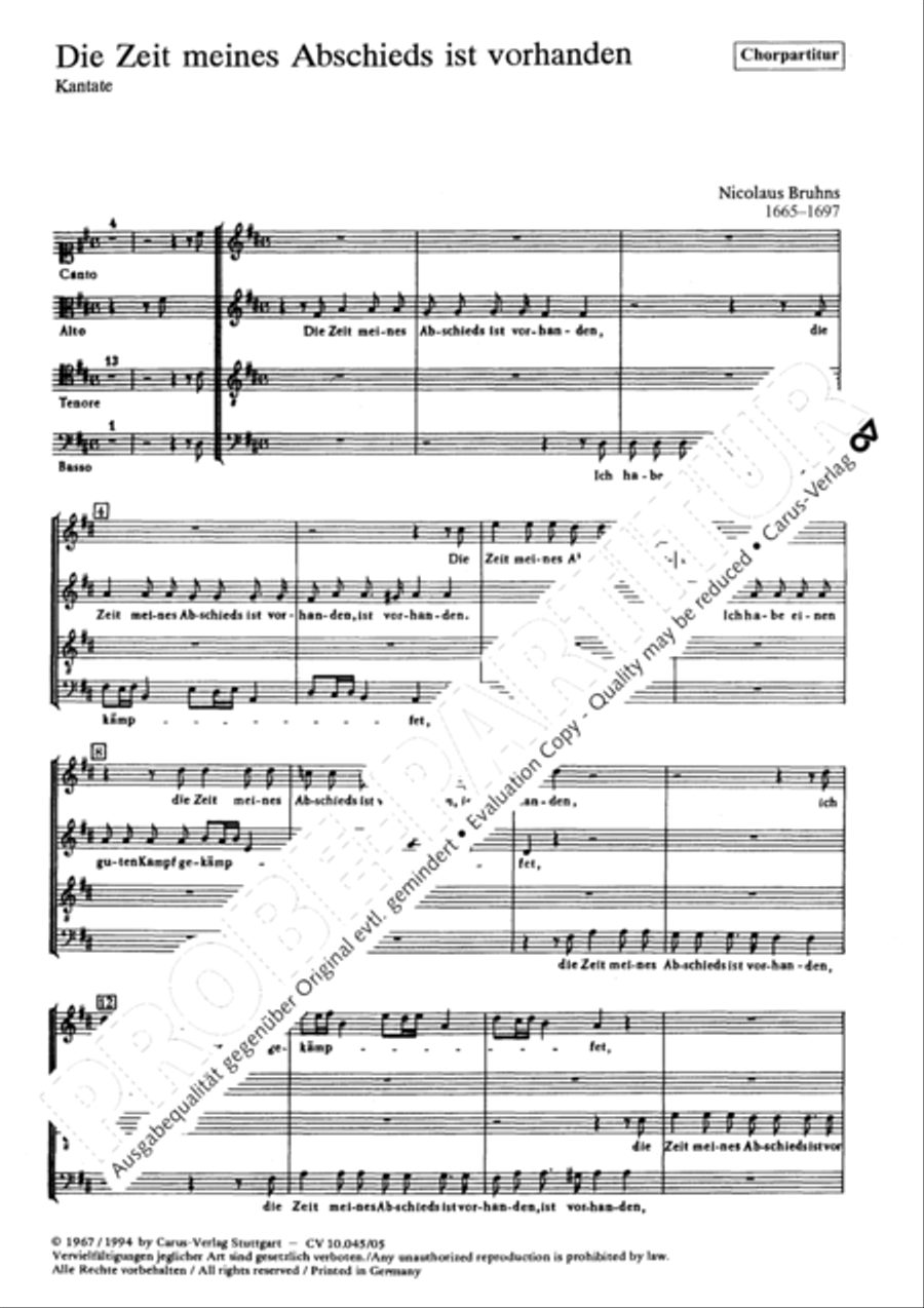 Die Zeit meines Abschieds ist vorhanden 4-Part scores gallery preview page 2