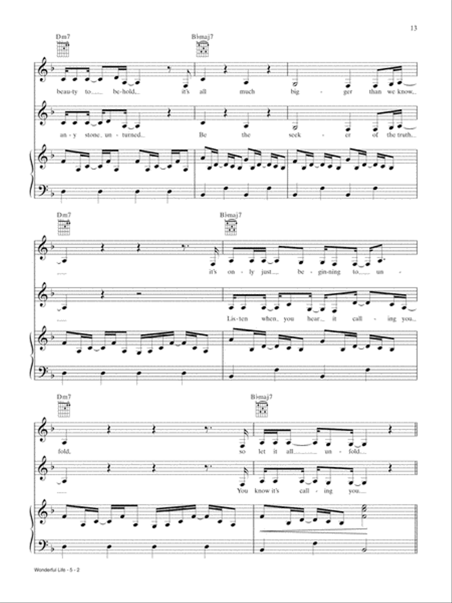 Wonderful Life (from Smallfoot) Piano, Vocal, Guitar scores gallery preview page 2